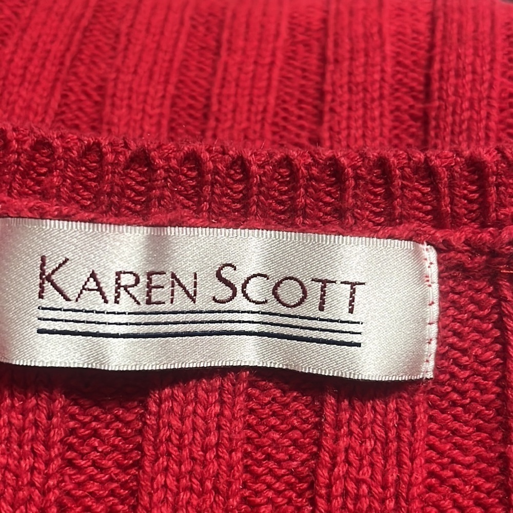 KAREN SCOTT VINTAGE COLORFUL ARGYLE PREPPY KNIT VEST, SIZE M - Picture 3 of 9